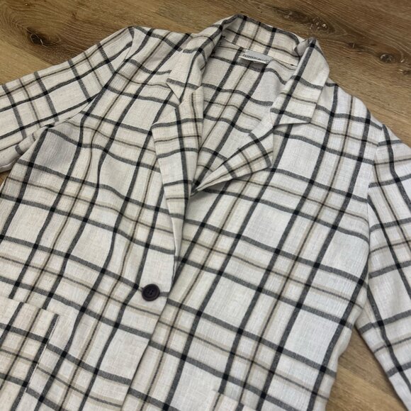 Black & White Windowpane Plaid Blazer - Size Large - Picture 4 of 5